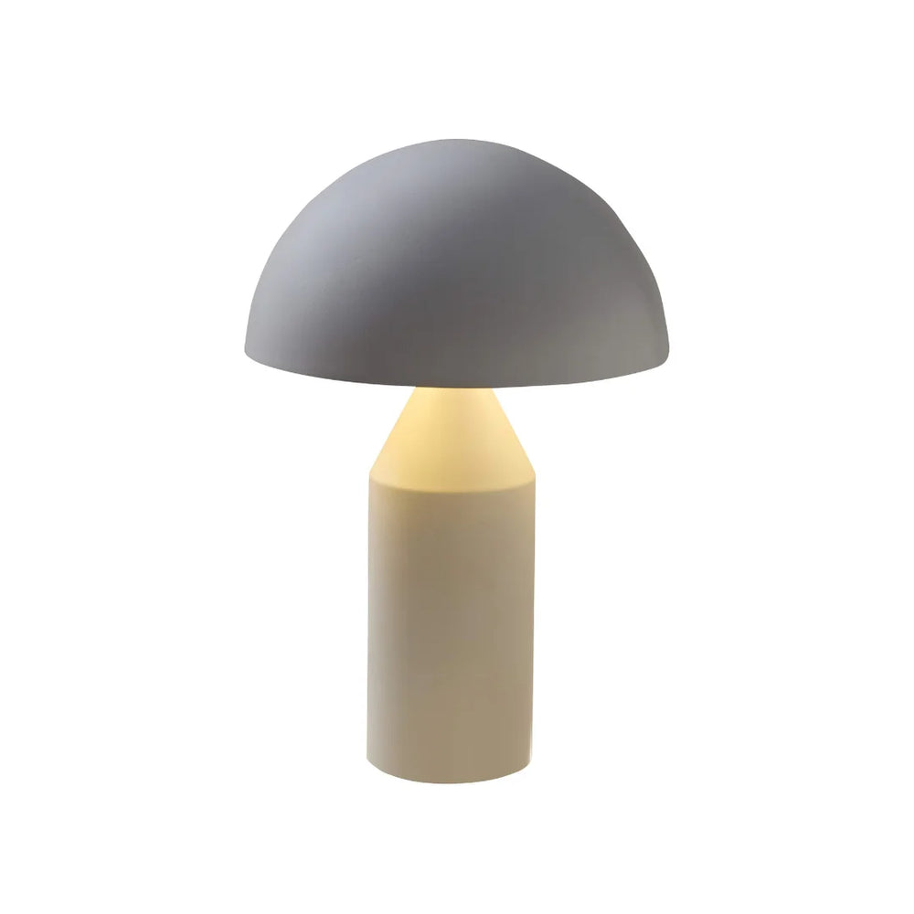 Lampe champignon en métal blanc mat