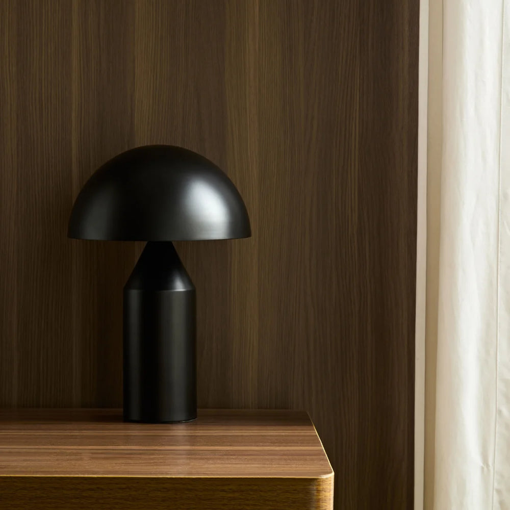 Lampe champignon en métal noir mat