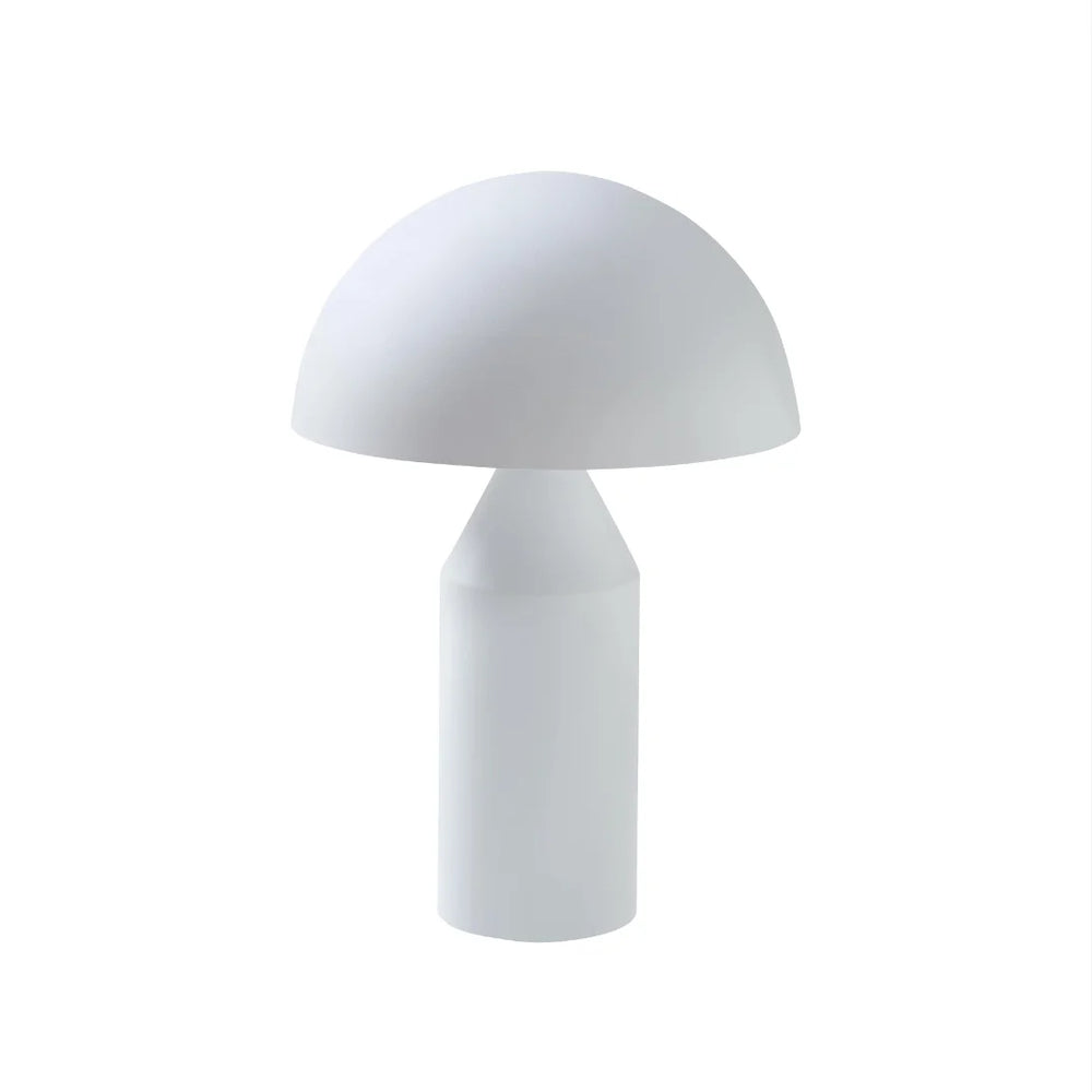 Lampe champignon en métal blanc mat